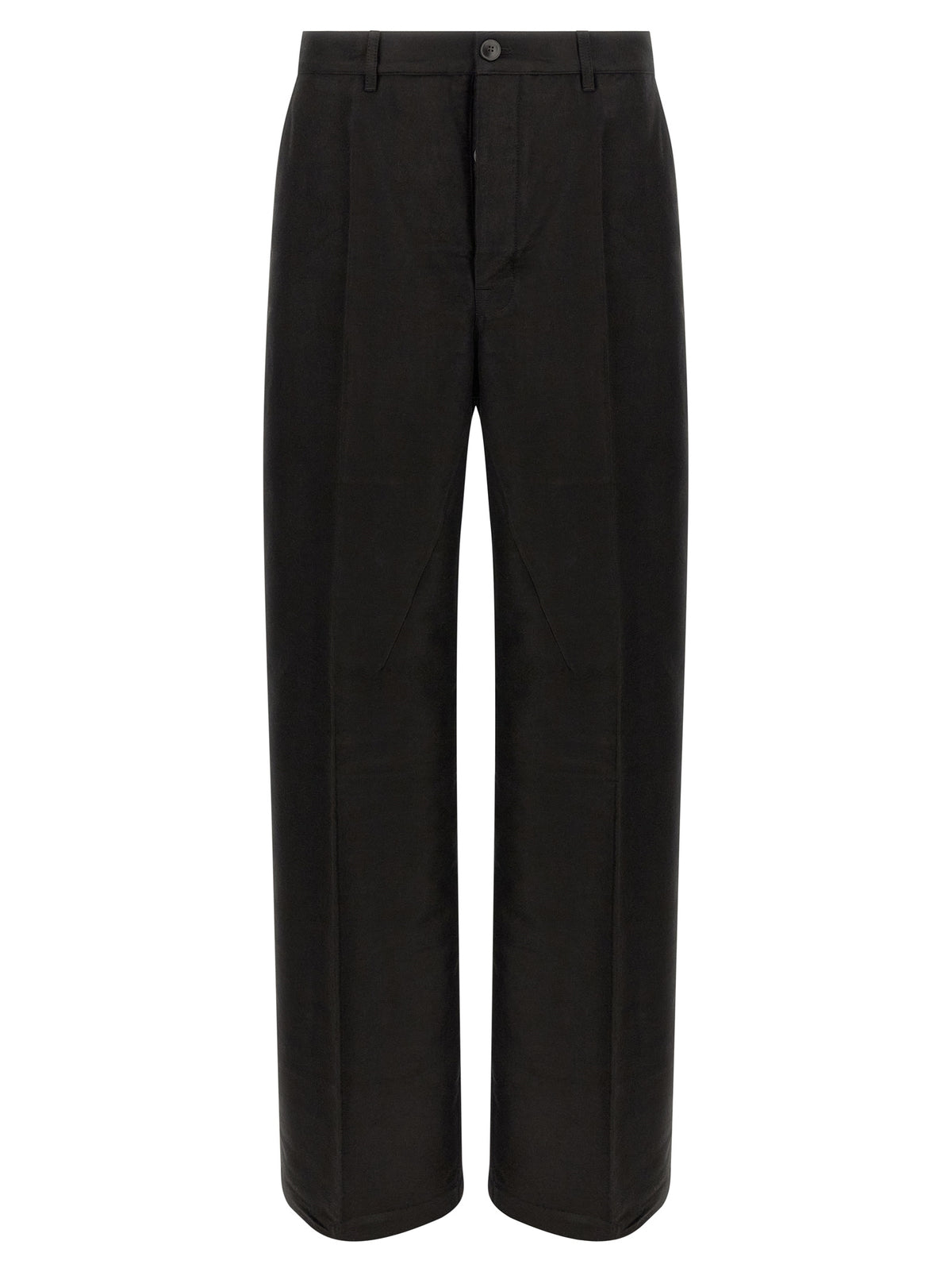 Rick Owens Black Ramie Casual Pants