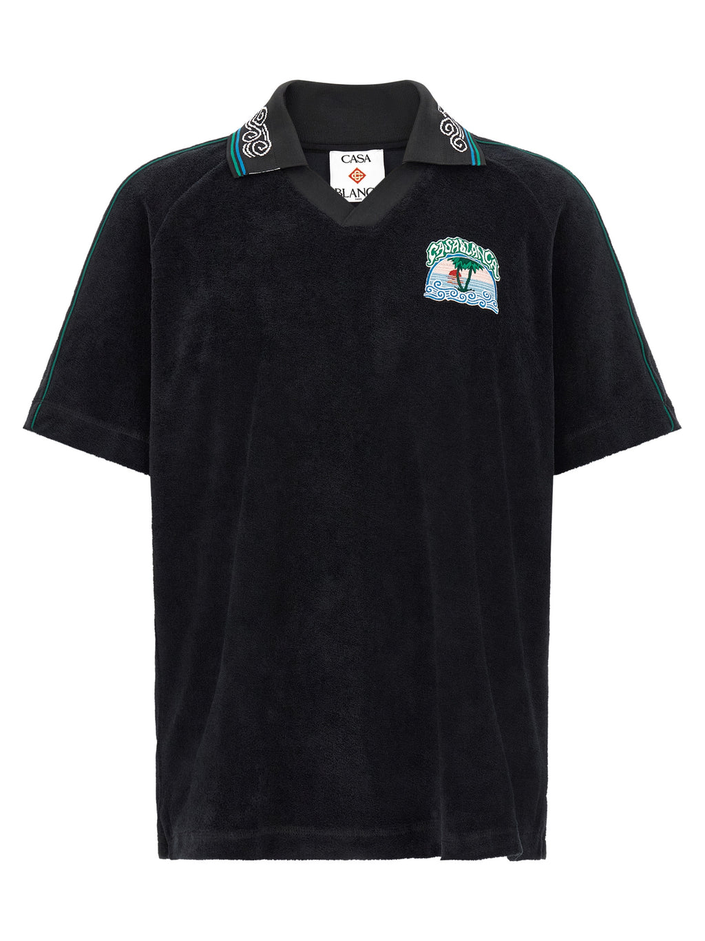Casablanca Black Cotton Polo Shirt