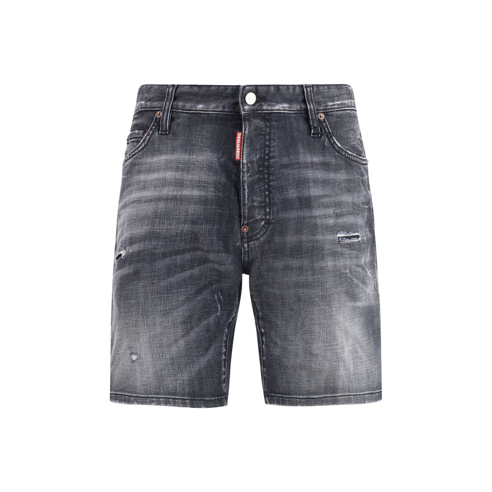 Dsquared² Black Cotton Bermuda Shorts
