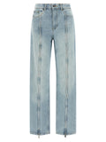 ROTATE BIRGER CHRISTENSEN Blue Organic Cotton Straight-Leg Jeans