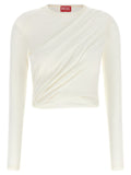 Diesel White Cotton Long Sleeve T-Shirt