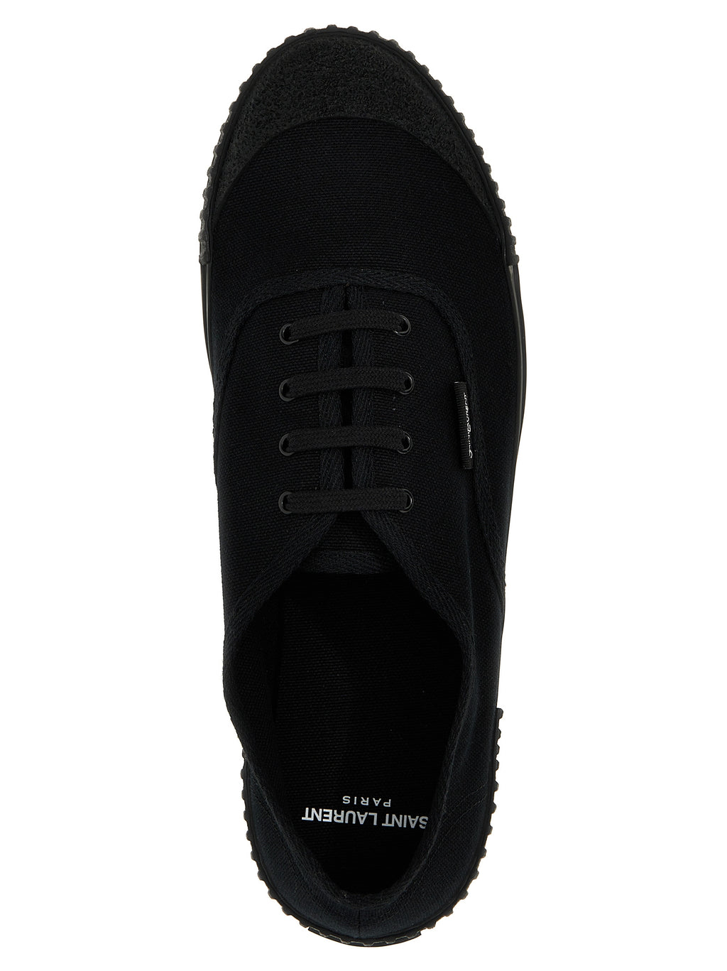 Saint Laurent Black Cotton Low Top Sneakers