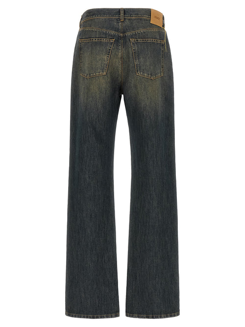 Fendi Blue Cotton Straight-Leg Jeans