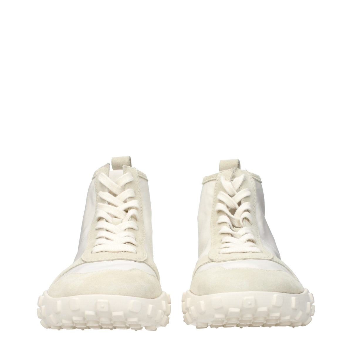 Jil Sander White Fabric High Top Sneakers