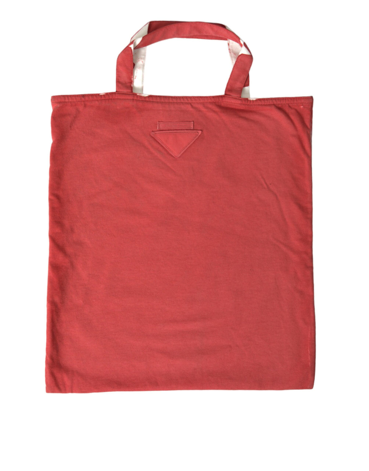 Prada Red Jersey Fabric Logo Shoulder Shopping Tote Bag