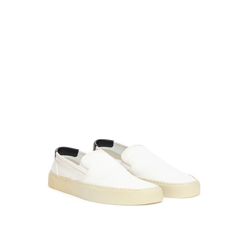 Saint Laurent White Cotton Low Top Sneakers