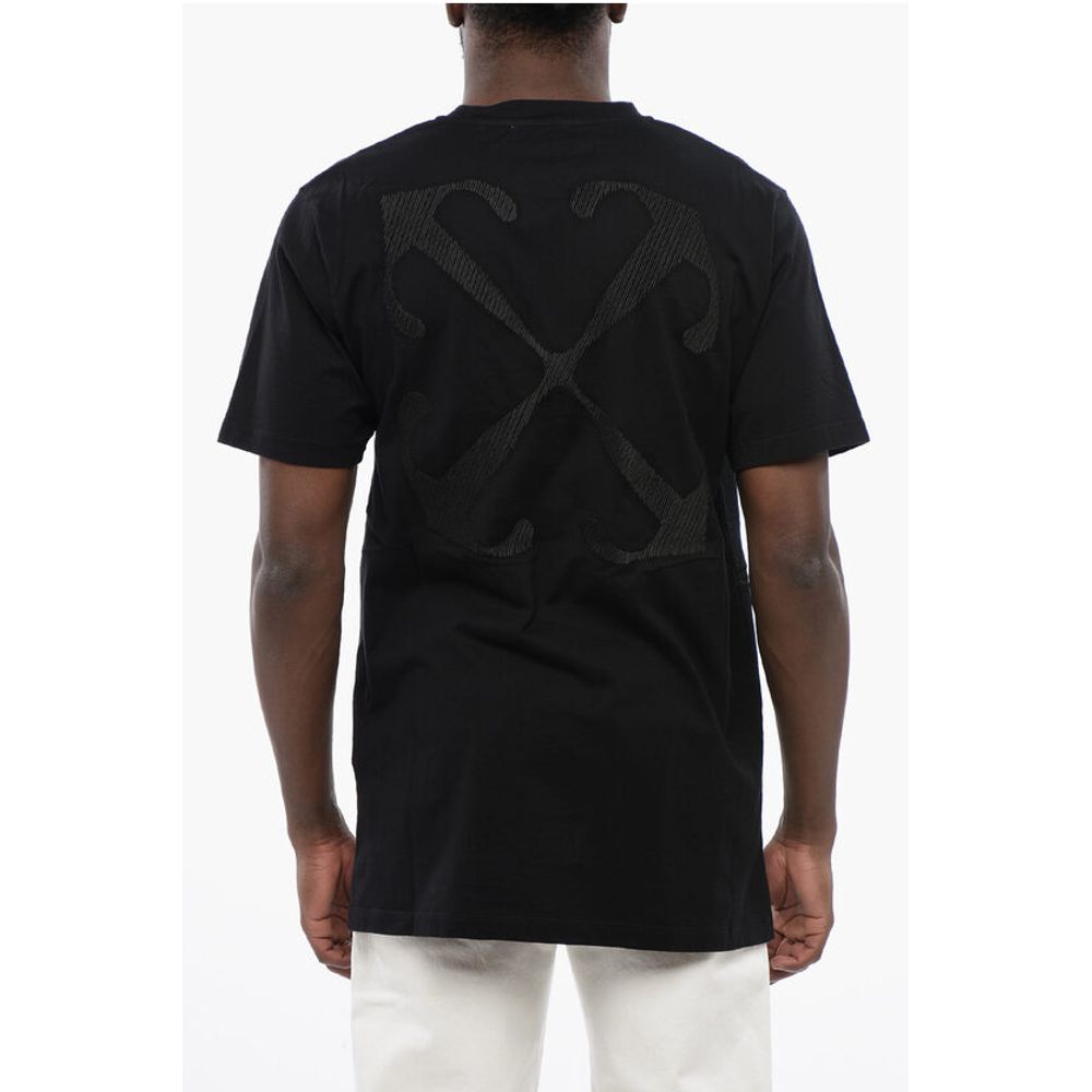 Off-White Black Cotton ARROW Crew-neck T-shirt