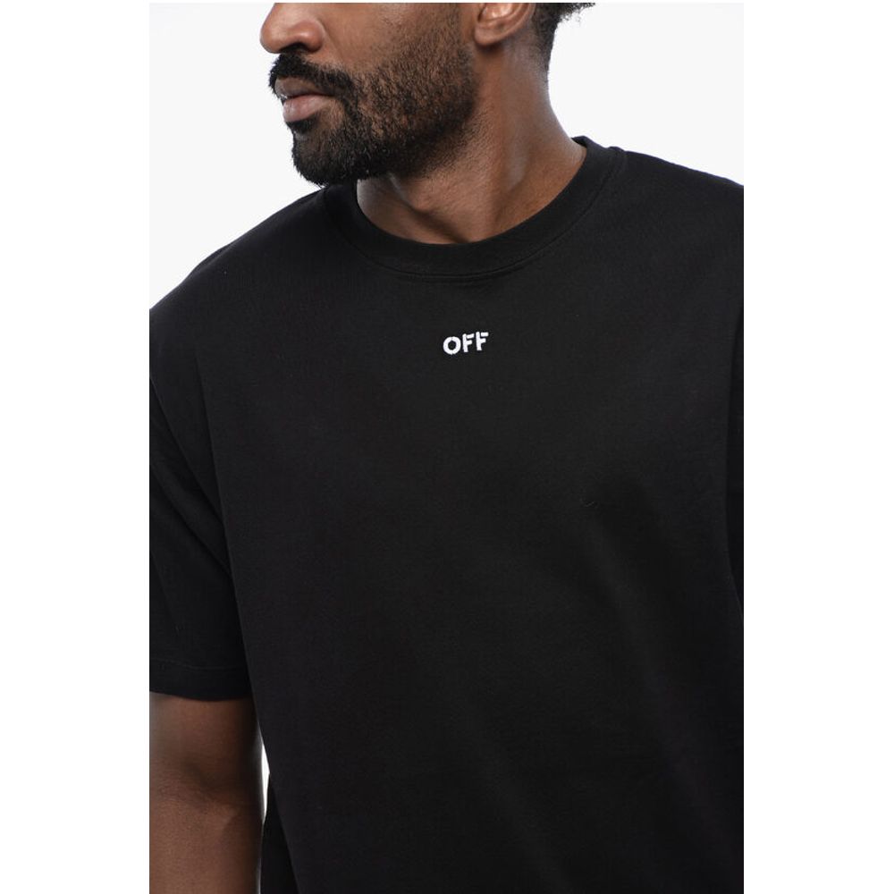 Off-White Black Cotton ARROW Crew-neck T-shirt
