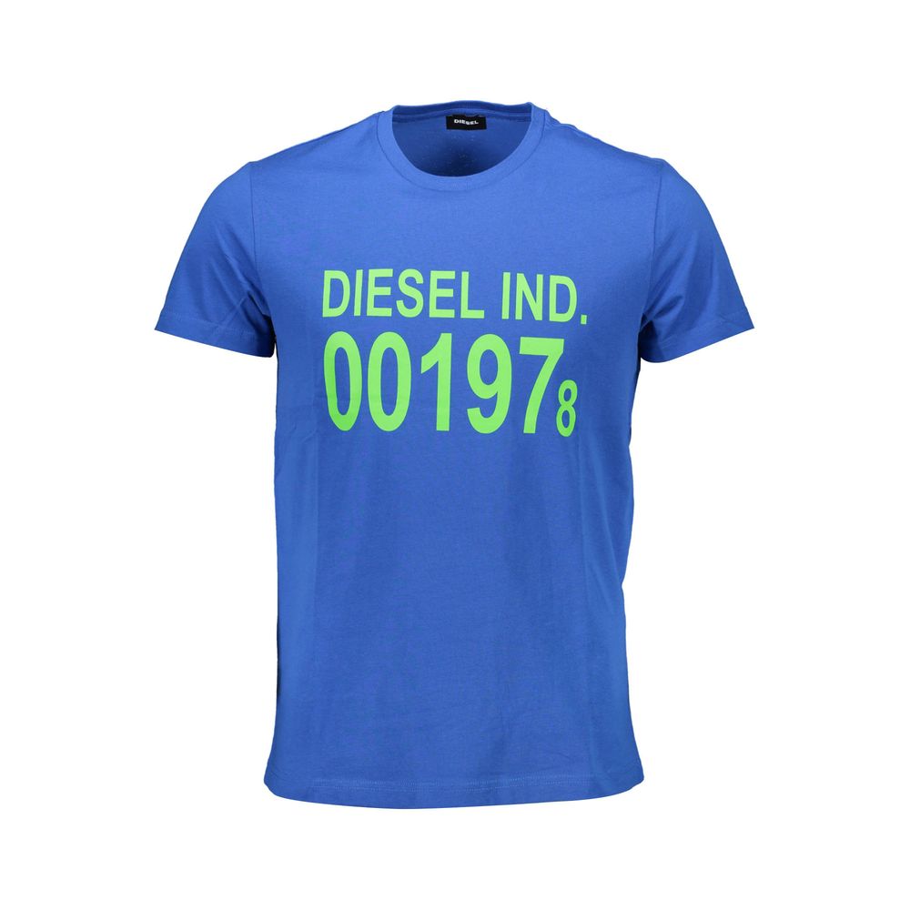 Diesel Blu Cotton Men T-Shirt