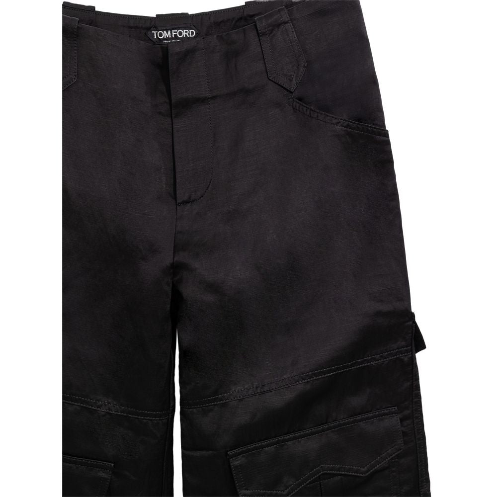 Tom Ford Black Viscose Cargo Pants