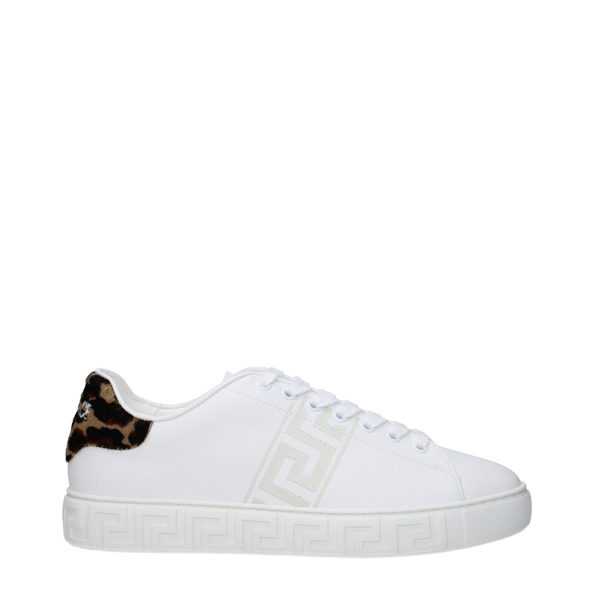 Versace White Leather Low Top Sneakers