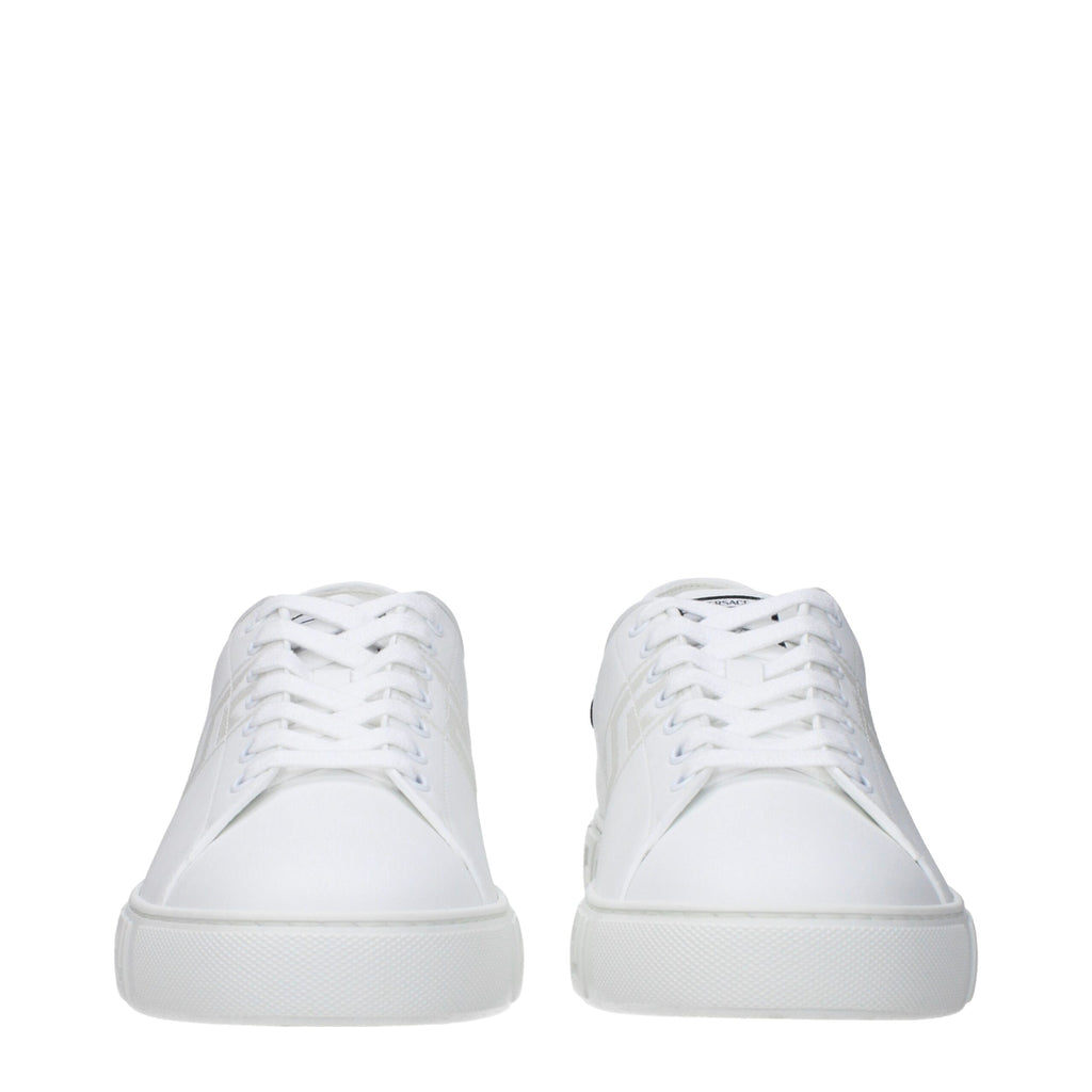 Versace White Leather Low Top Sneakers