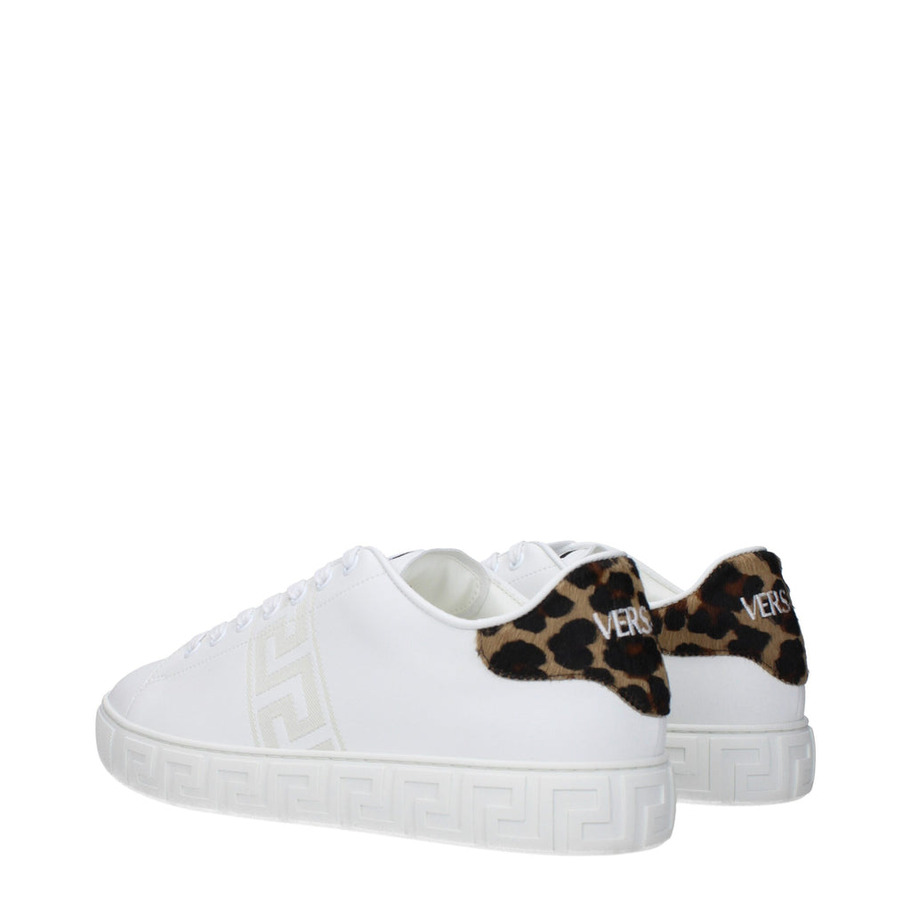 Versace White Leather Low Top Sneakers