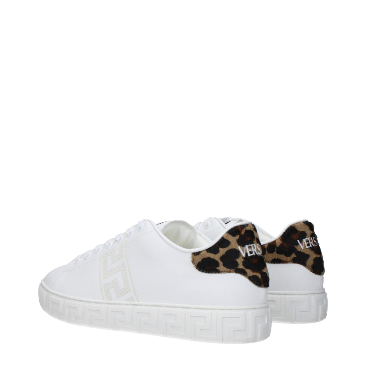 Versace White Leather Low Top Sneakers