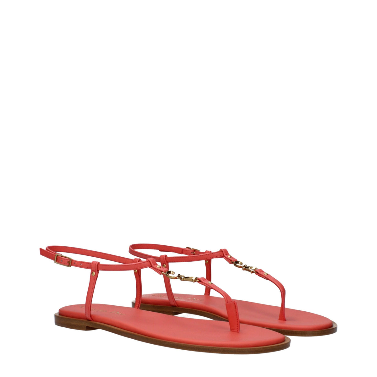 Christian Dior Pink Leather Flip-Flop Sandals