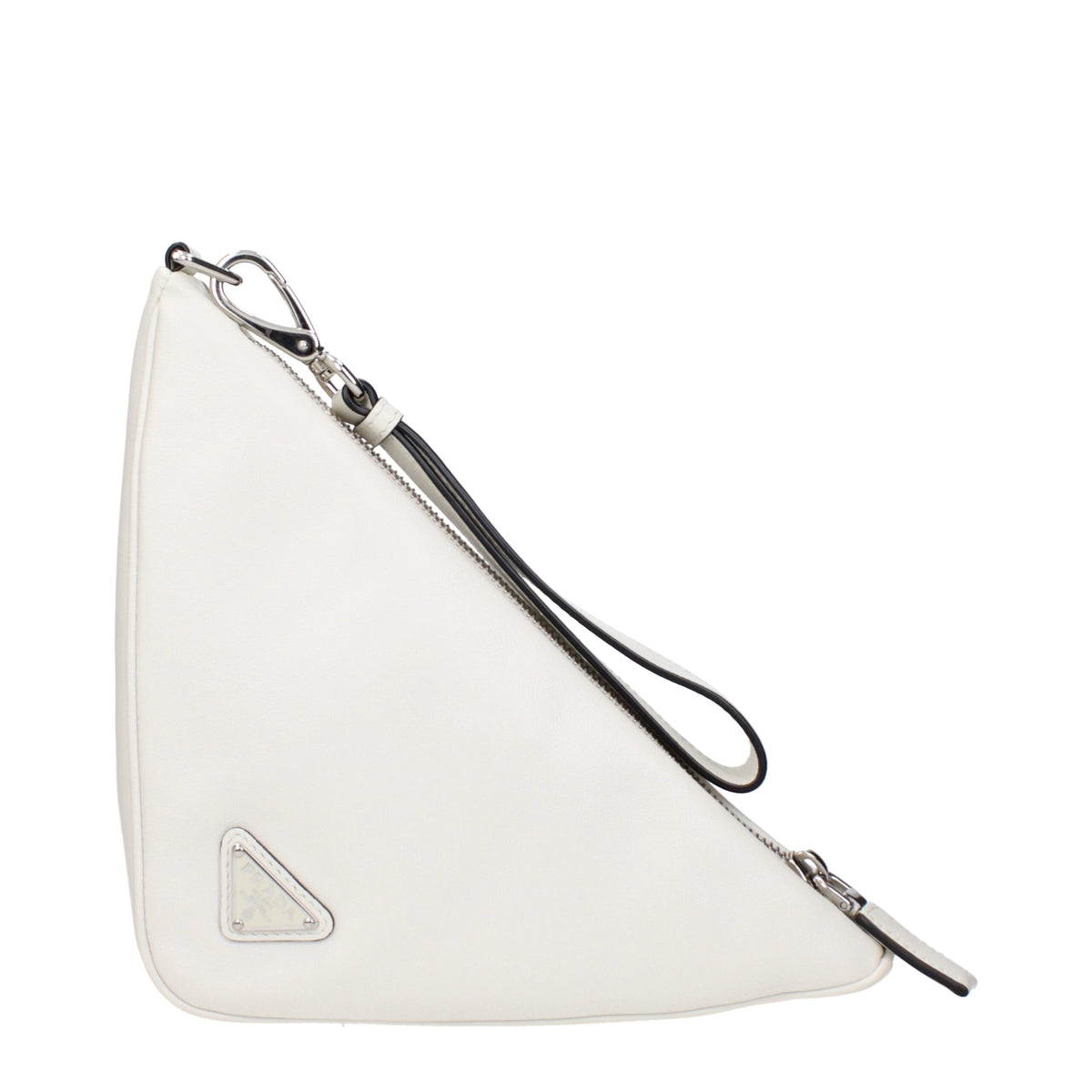 Prada White Leather Clutch Bag