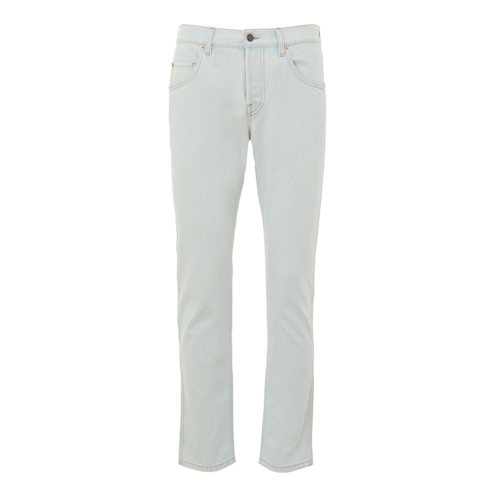 Gucci Blue Cotton Relaxed Fit Jeans