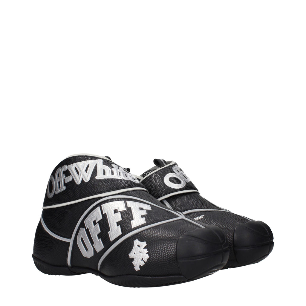 Off-White Black Leather High Top Sneakers