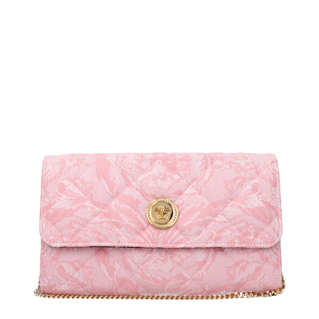 Versace Pink Fabric Clutch Bag