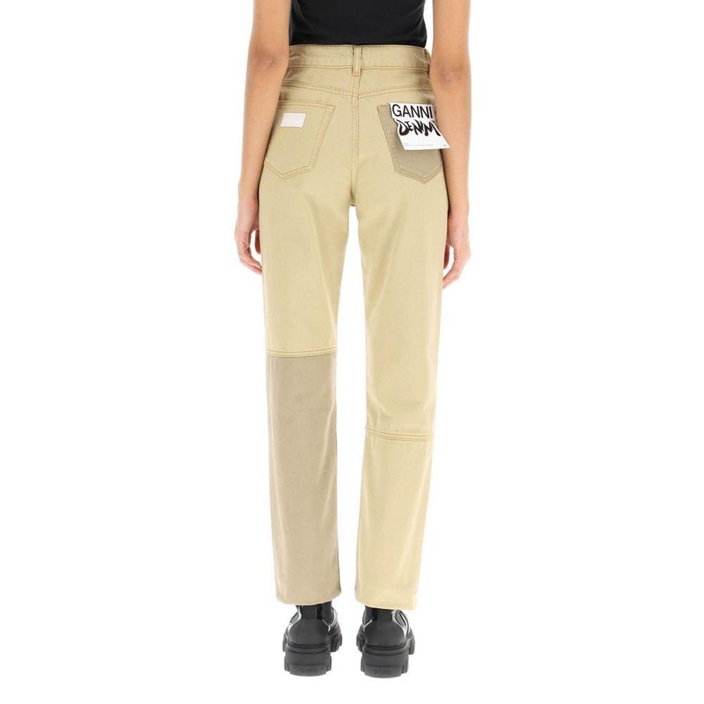 Ganni Brown Cotton Straight-Leg Jeans